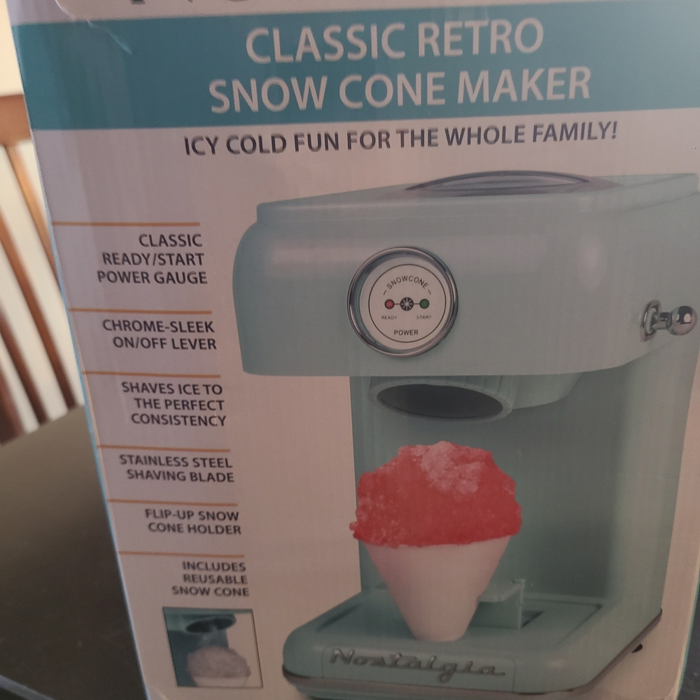 Nostalgia Classic Retro Snow Cone Maker - Blue and White